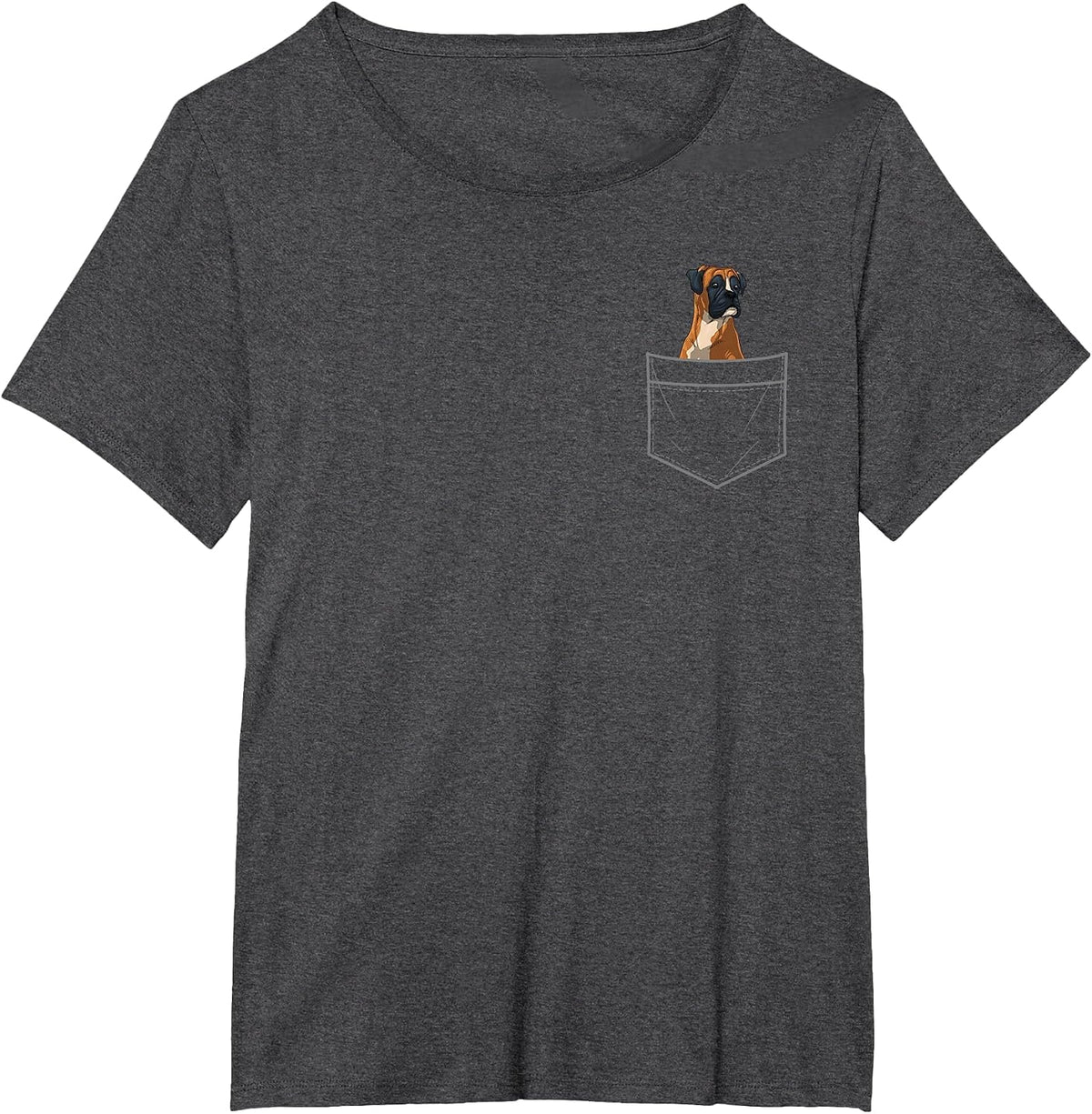 Cool Boxer Dog for Men Women Dog Lover Owner Pocket Animal T-Shirt - Dark Heather Grey