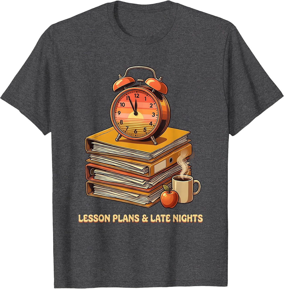 Lesson Plans and Late Nights 3rd Grade Teacher T-Shirt - Dark Heather Grey