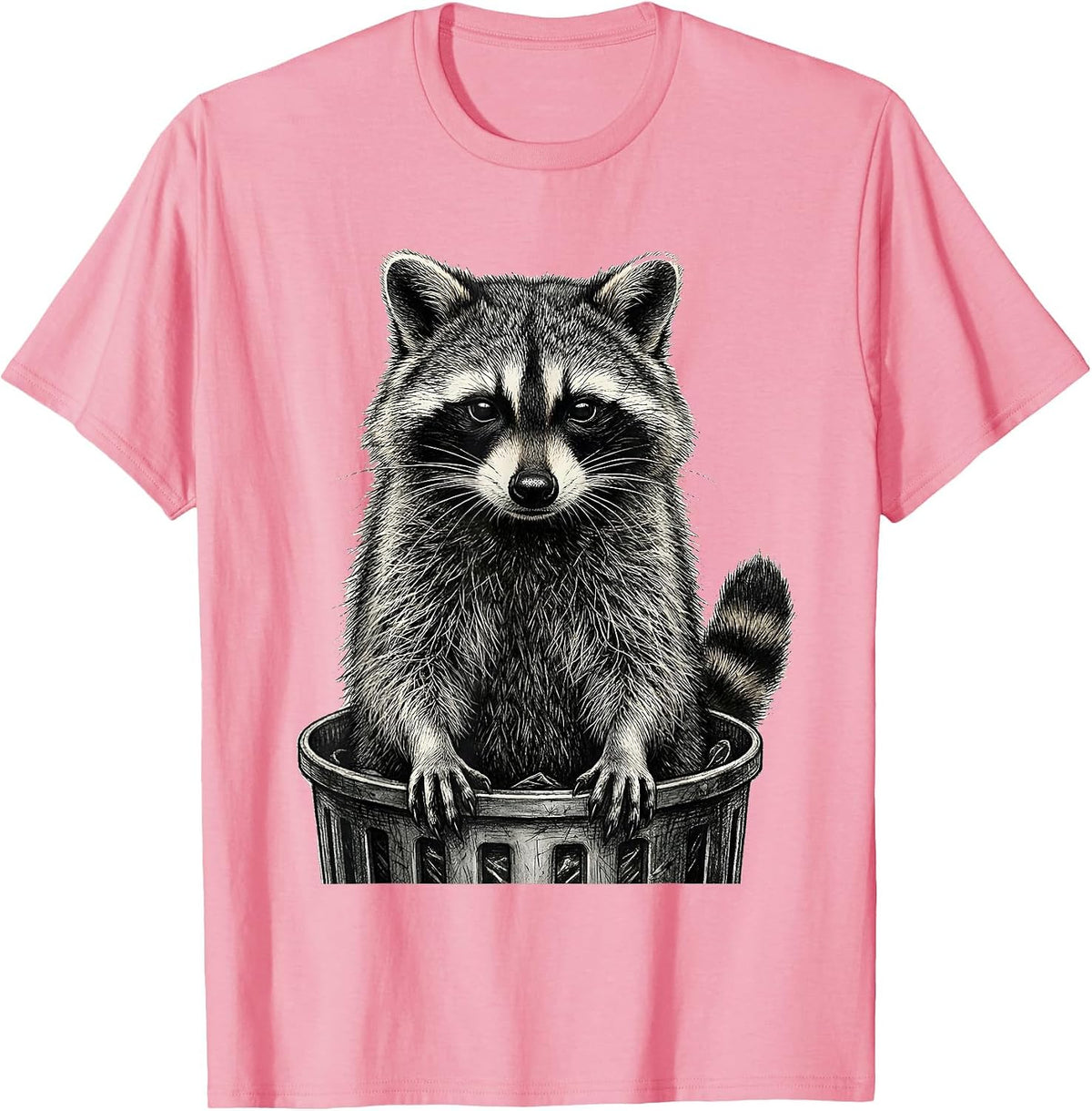 Men's Raccoon Trash-Panda Deadpan Humor Funny Animal Meme T-Shirt - Pink