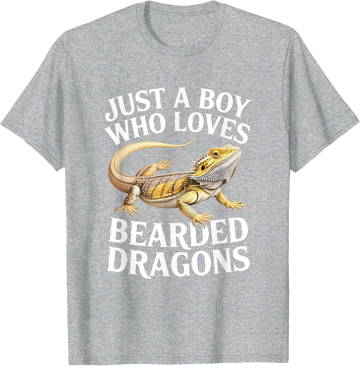 Just A Boy Who Loves Bearded Dragons Reptile T-Shirt - Heather Grey