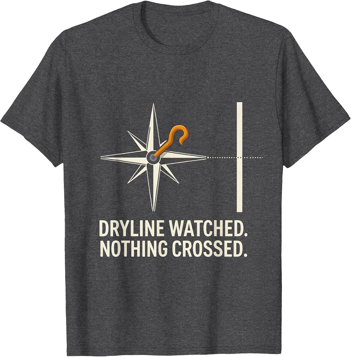 Men's Dryline Watched Nothing Crossed Editorial Conceptual Storm T-Shirt - Dark Heather Grey