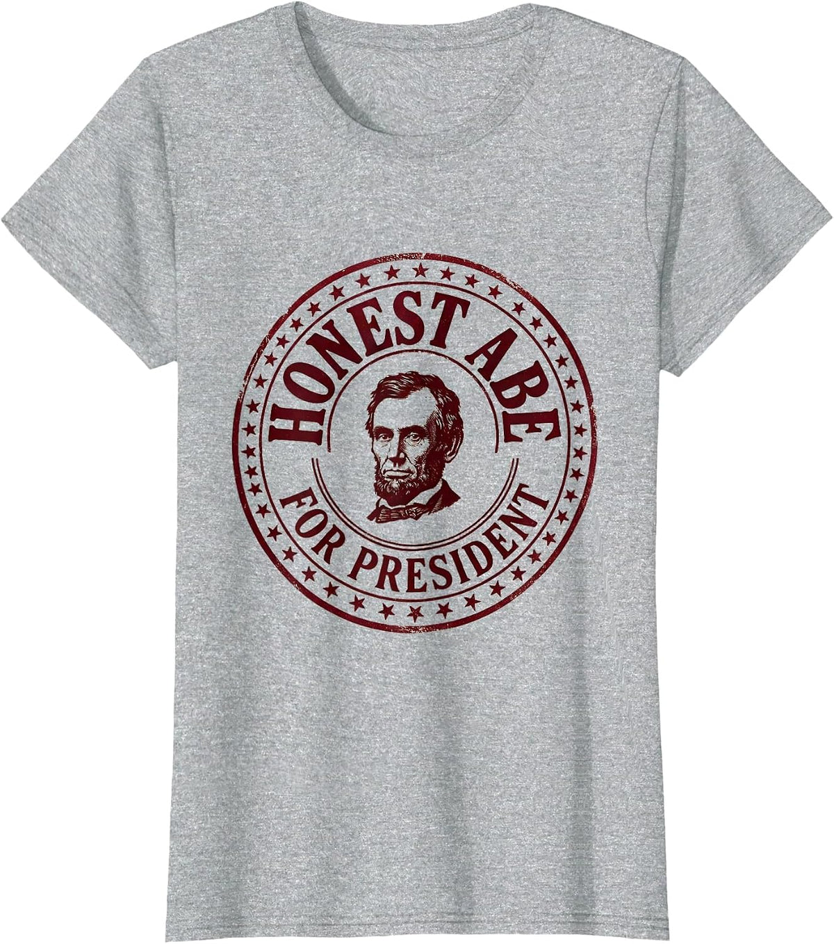 Women's Honest Abe For President Vintage Abraham Lincoln Political T-Shirt - Heather Grey