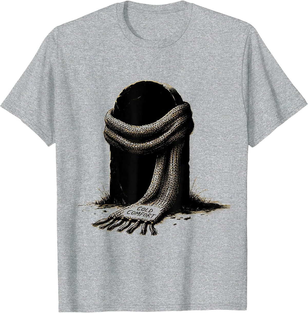 Men's Cold Comfort Gothic Y2K Grunge Alt Emo Aesthetic T-Shirt - Heather Grey