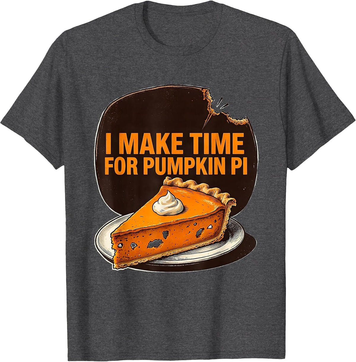 Men's I Make Time For Pumpkin Pi Funny Thanksgiving Pumpkin Pie T-Shirt - Dark Heather Grey