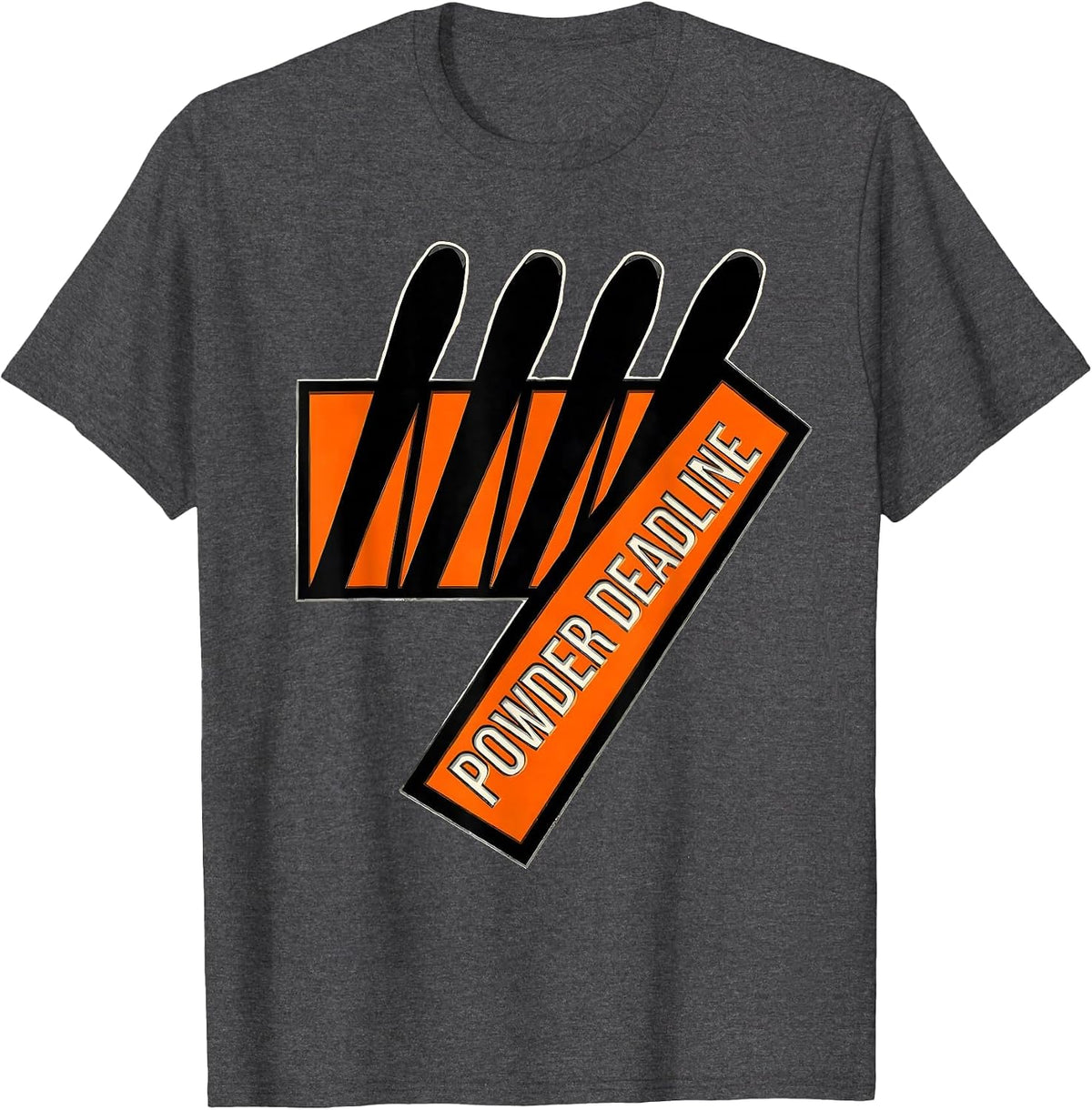 Powder Deadline Stencil Ski Dad Snowboarder Gift T-Shirt - Dark Heather Grey