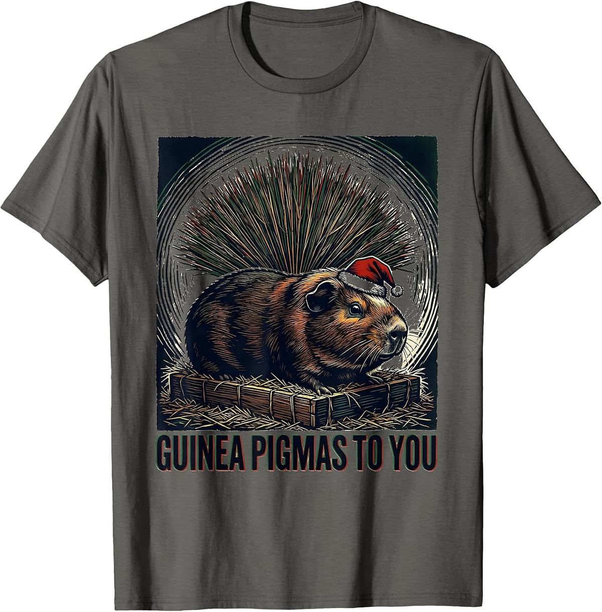 Men's Guinea Pigmas To You Funny Guinea Pig Owner Christmas T-Shirt - Asphalt Grey