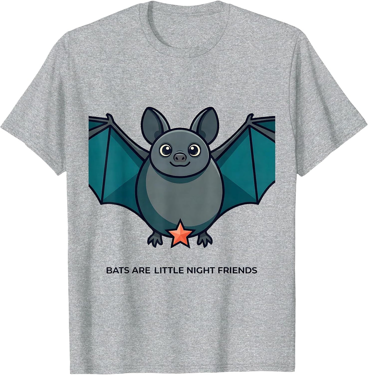 Men's Bats Are Little Night Friends Funny Bat Lover Wildlife Humor T-Shirt - Heather Grey