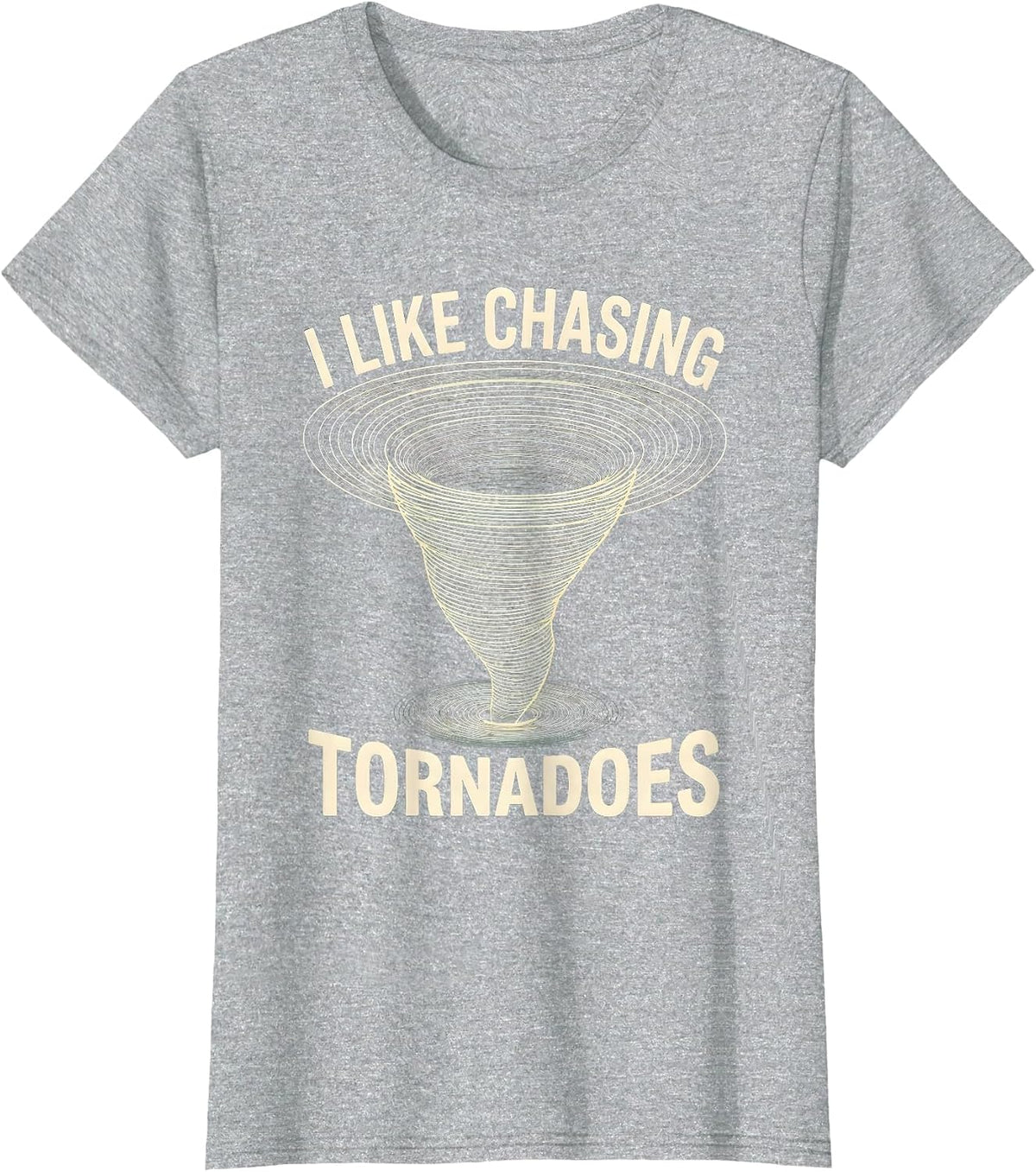 I Like Chasing Tornadoes Topographic Contour Storm Chaser T-Shirt - Heather Grey