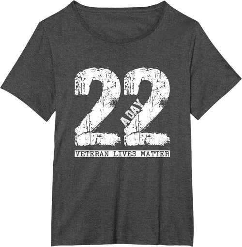 22 a Day Veteran Shirt - 22 a Day Veteran Suicide Apparel T-Shirt - Dark Heather Grey