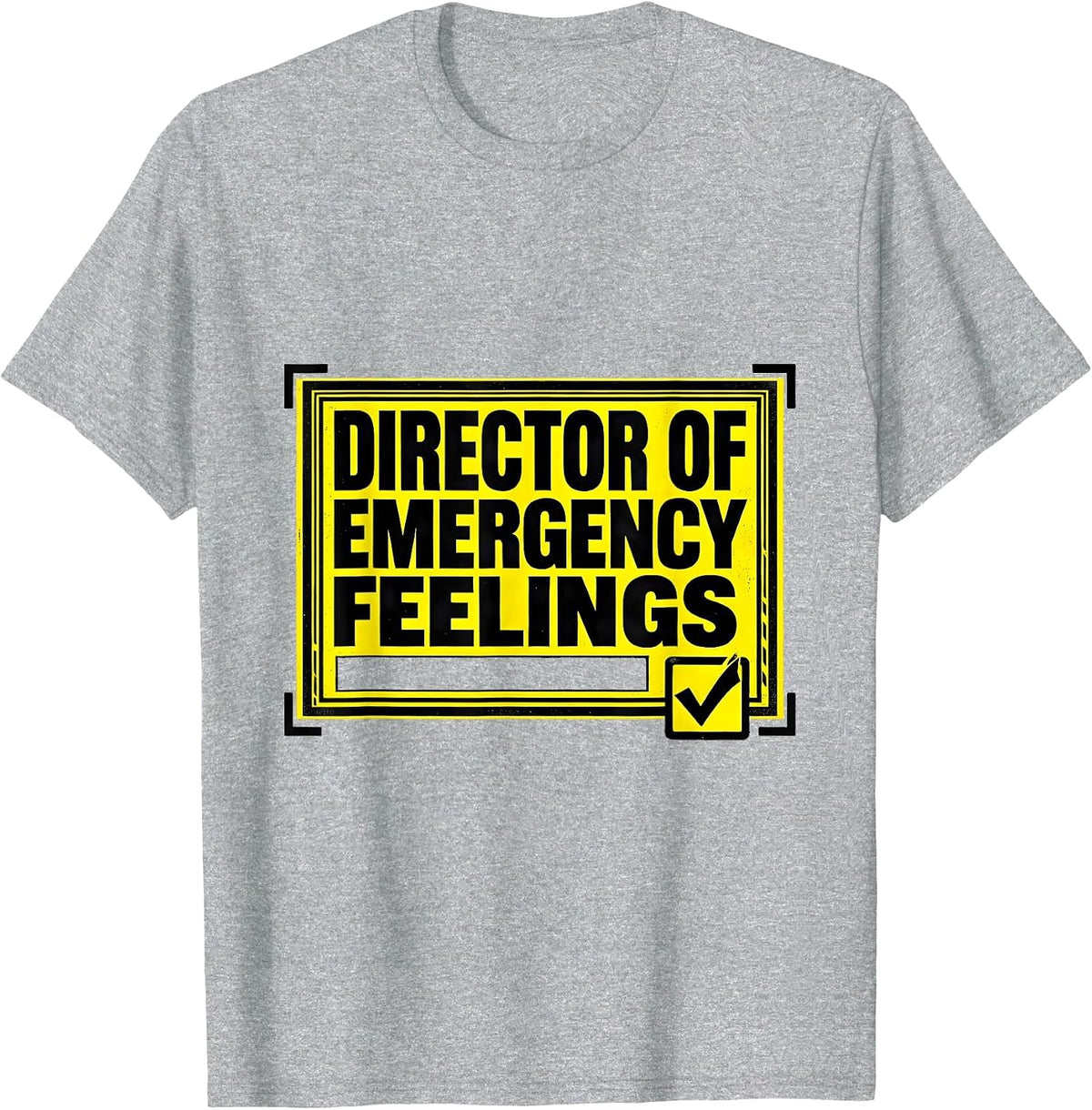 Men's Director of Emergency Feelings Funny School Counselor T-Shirt - Heather Grey
