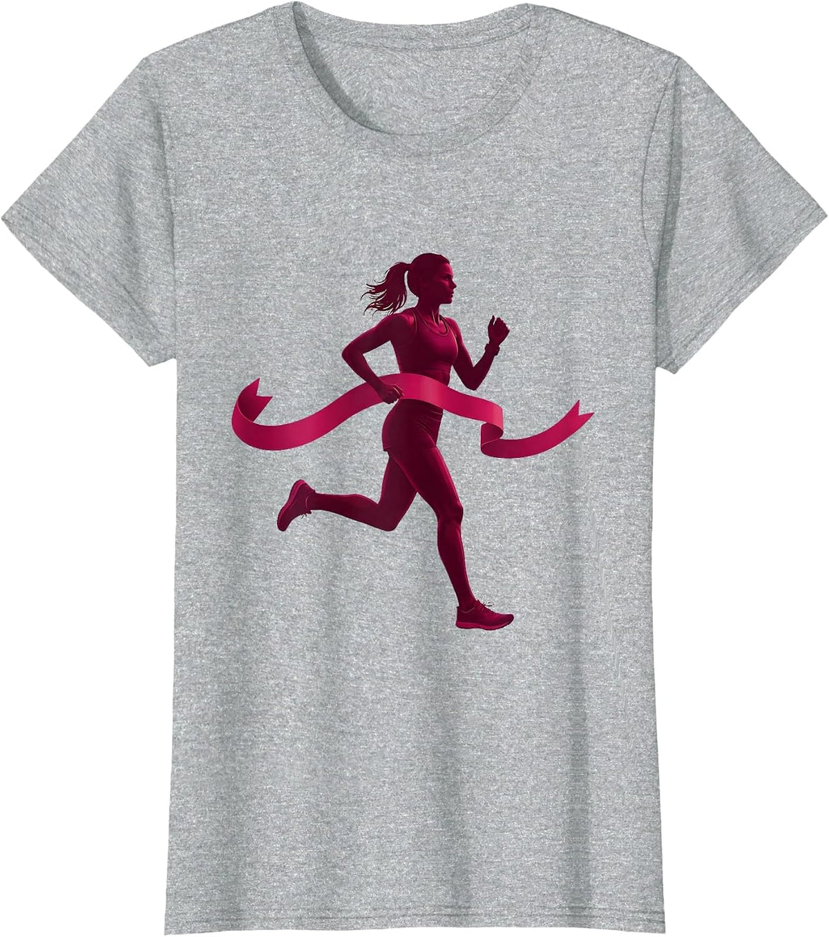 Labor Day Marathon Finish Line Runner Graphic T-Shirt - Heather Grey