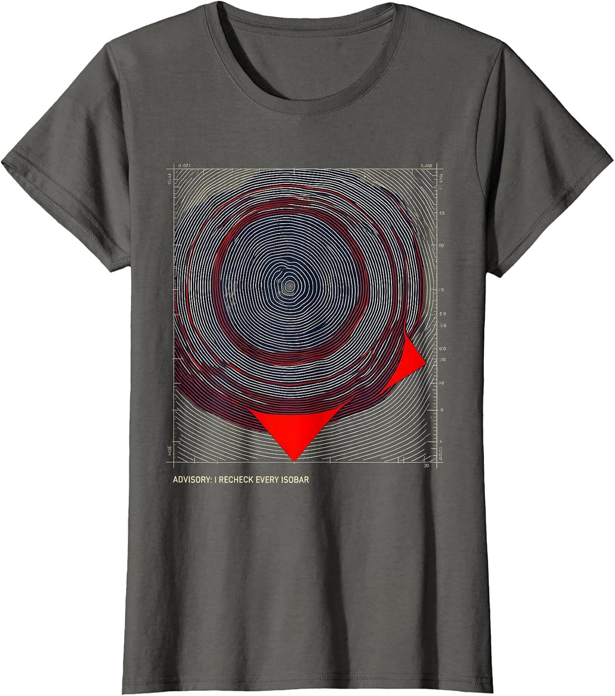 Women's Advisory: I Recheck Every Isobar Funny Storm Chaser T-Shirt - Asphalt Grey