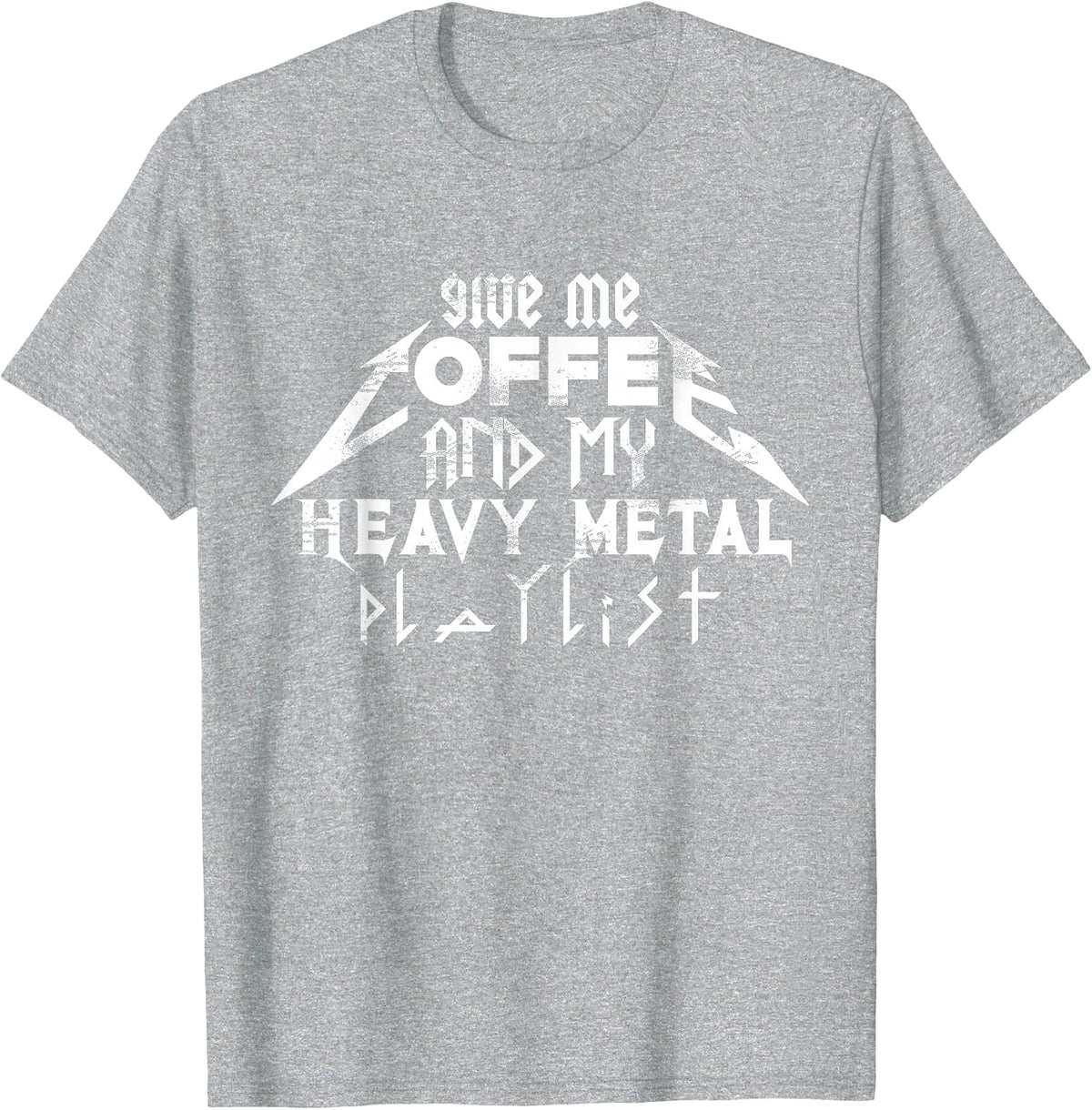 Coffee and Heavy Metal Music T-Shirt - Heather Grey
