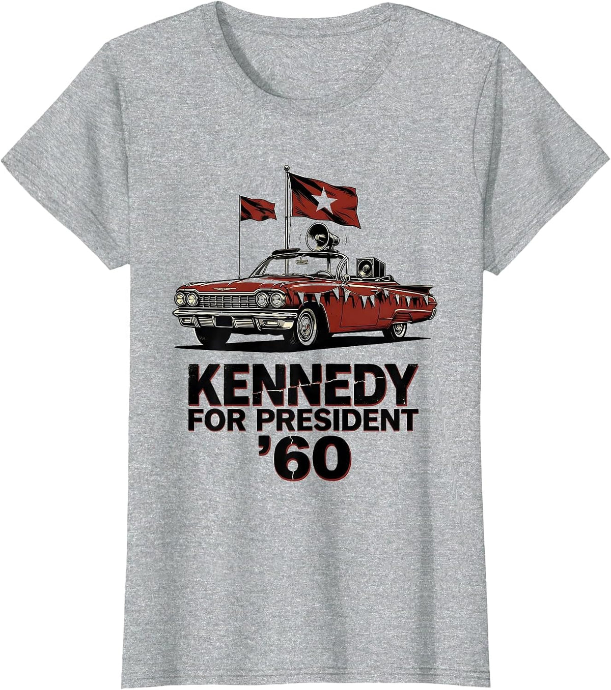 Women's Kennedy For President '60 Vintage Retro Political Nostalgia T-Shirt - Heather Grey