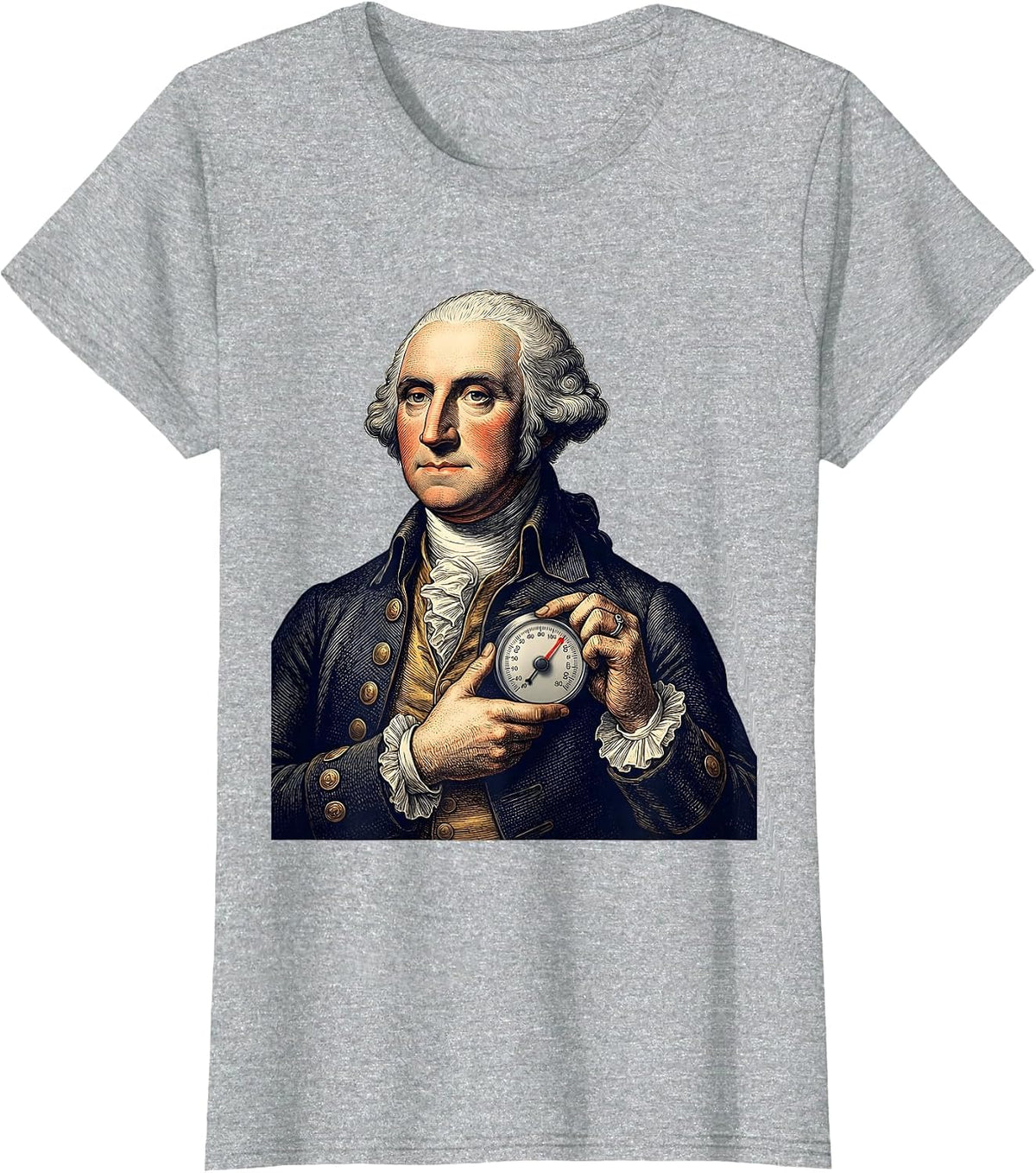 George Washington Thermostat Political Humor Patriotic T-Shirt - Heather Grey