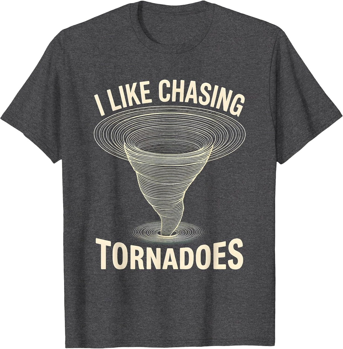 I Like Chasing Tornadoes Topographic Contour Storm Chaser T-Shirt - Dark Heather Grey