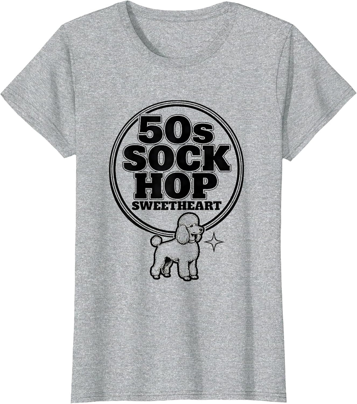 Women's 50s Sock Hop Sweetheart Retro 50s Vintage Rockabilly Greaser T-Shirt - Heather Grey