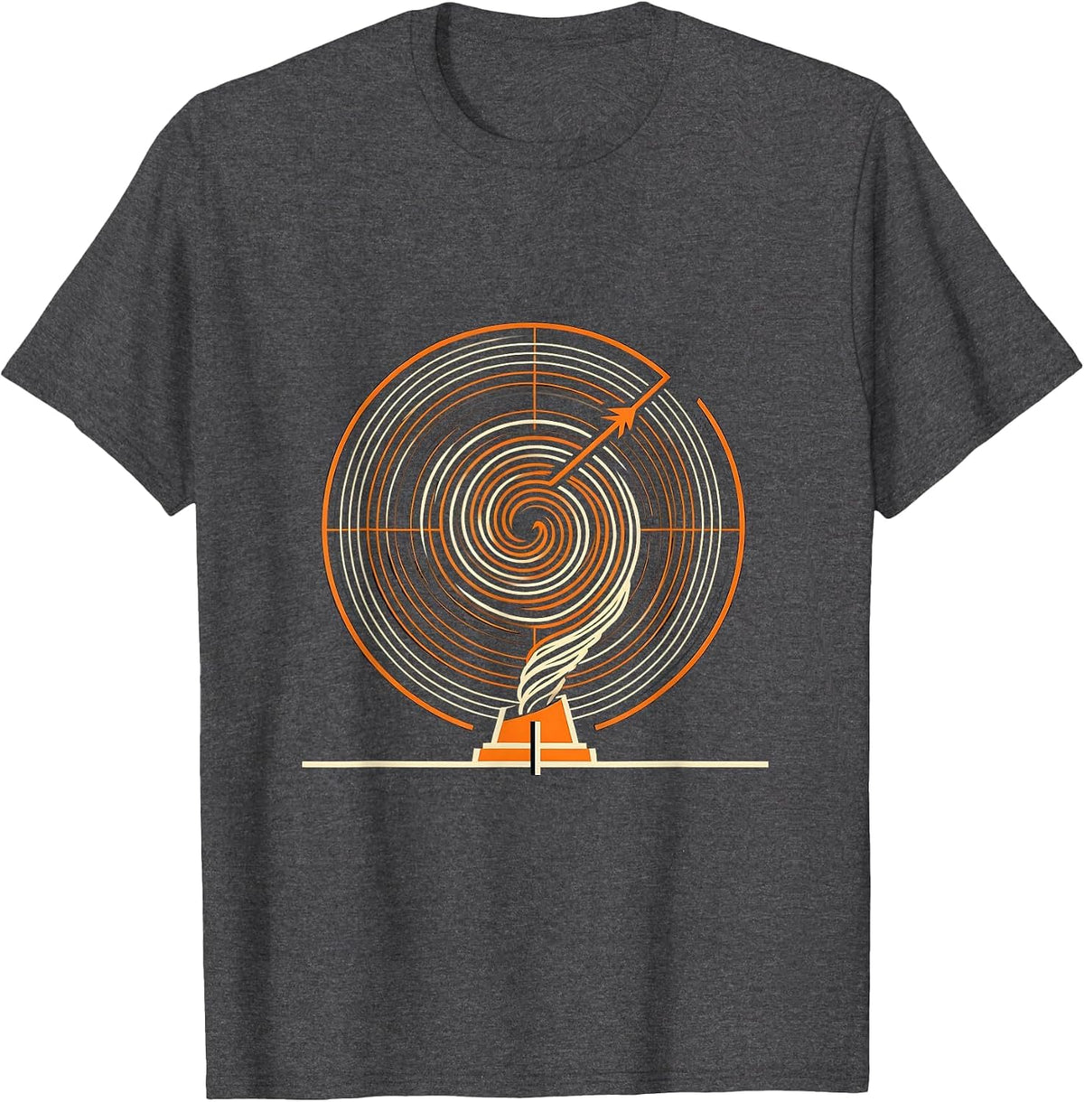 Hooked Vortex Minimalist Storm Chaser Enthusiast T-Shirt - Dark Heather Grey