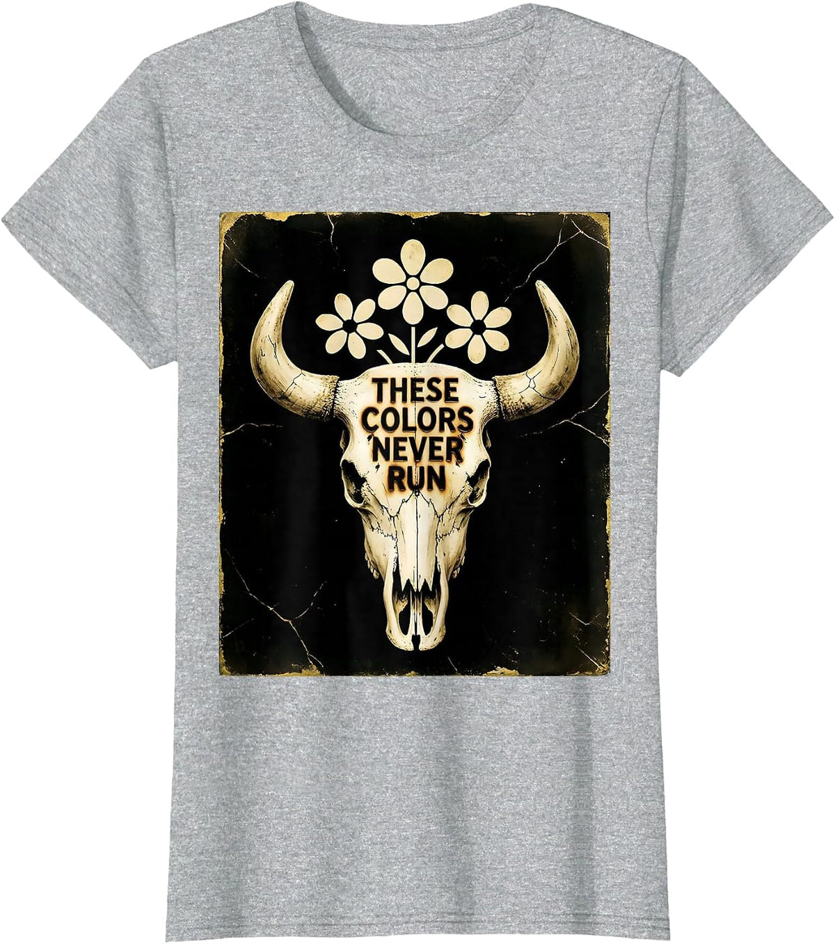 These Colors Never Run Pride Flag Design T-Shirt - Heather Grey