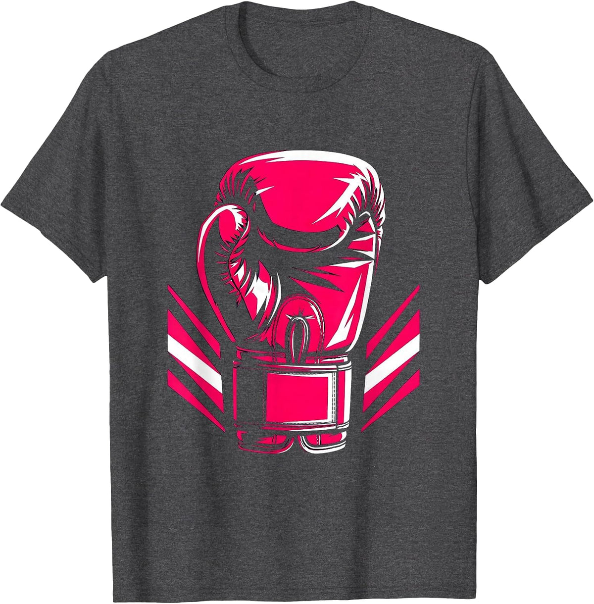 Men's Pink Out Boxer Victory Raise Graphic Design T-Shirt - Dark Heather Grey