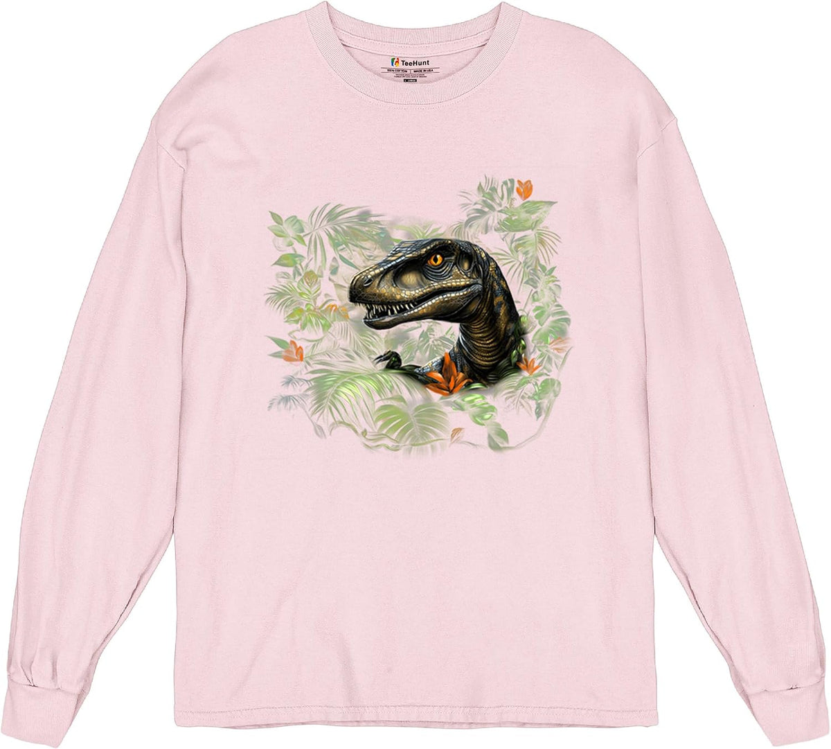 Velociraptor Jungle Men's T-Shirt Dinosaur Hunter Jurassic Period Raptor Reptile Dino Tropical Paleontology Men's Tee - 2