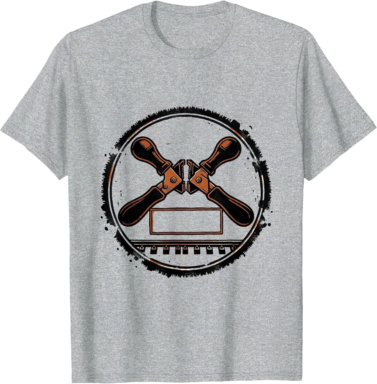 Men's Rubber Stamp Train Ticket Punch Train Enthusiast Humor T-Shirt - Heather Grey