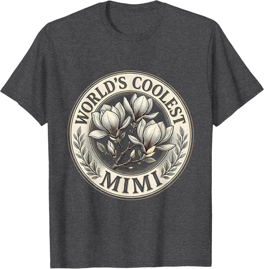Men's World's Coolest Mimi Grandmother Pride Design T-Shirt - Dark Heather Grey