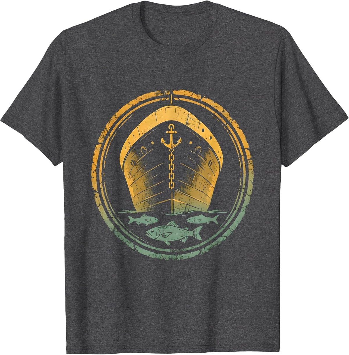 Underwater Ship Hull Ocean Cruise Graphic T-Shirt - Dark Heather Grey