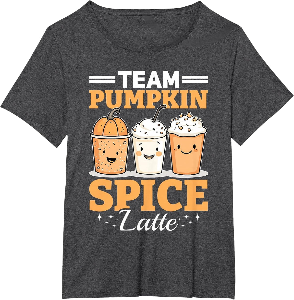 Pumpkin Spice Latte Fall Season Team Pumpkin Spice Latte T-Shirt - Dark Heather Grey