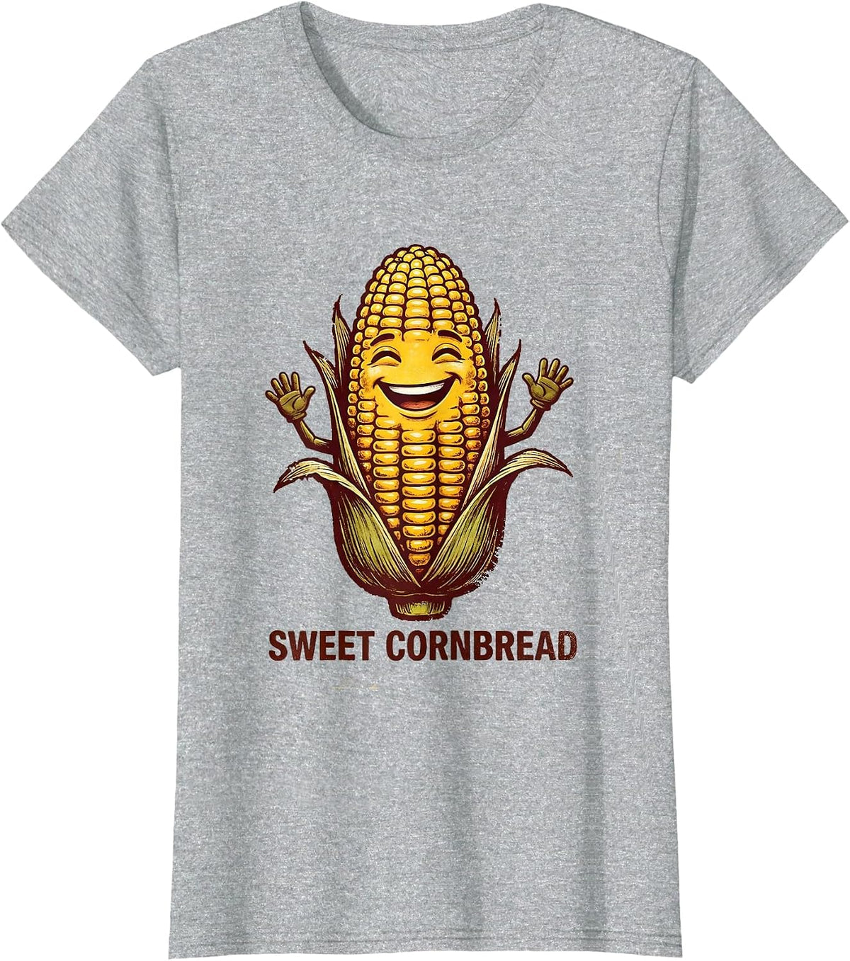 Sweet Cornbread Funny Matching Couples Thanksgiving T-Shirt - Heather Grey