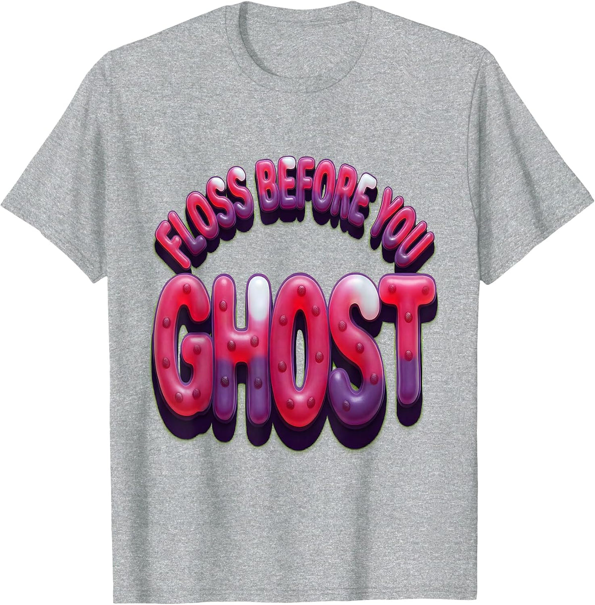Men's Floss Before You Ghost Dental Halloween Design T-Shirt - Heather Grey