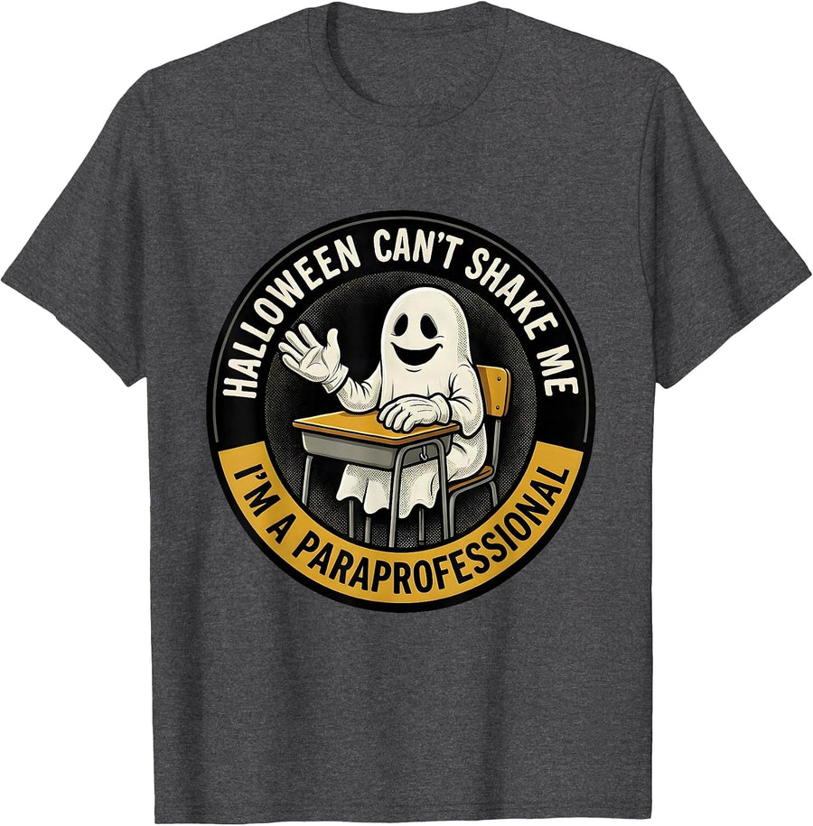 Men's Halloween Can't Shake Me, I'm A Paraprofessional Retro T-Shirt - Dark Heather Grey