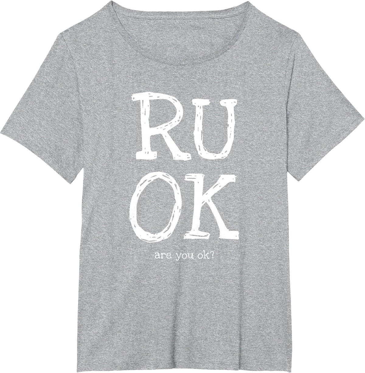 RU OK – Mental Health Awareness Check-in T-Shirt - Heather Grey