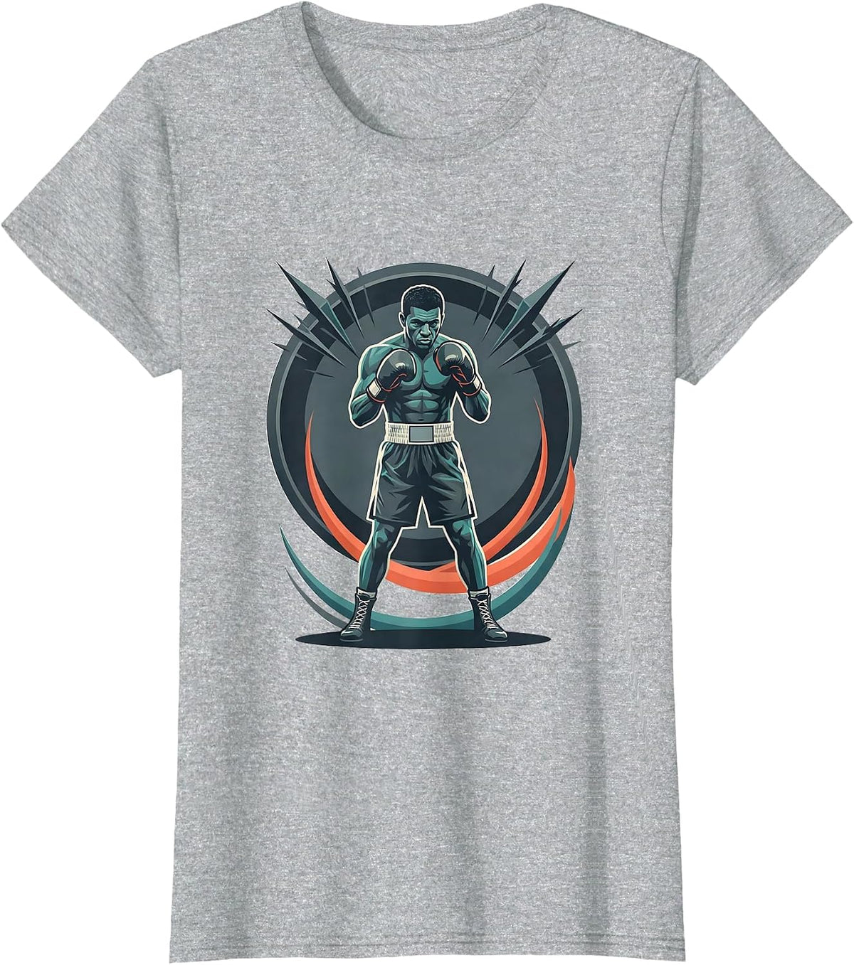 Women's Sealed Boxer Badge Vintage Gym Boxing Fan T-Shirt - Heather Grey