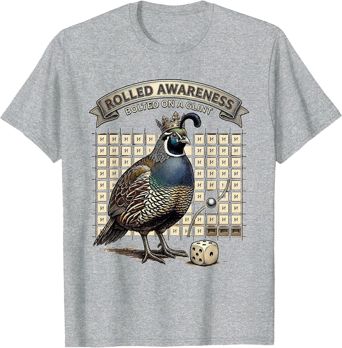 Men's Rolled Awareness Bolted On A Glint Funny Autistic ADHD Meme T-Shirt - Heather Grey