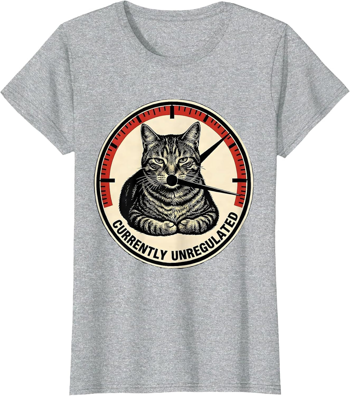 Currently Unregulated Funny Cat Meme Absurdist Internet T-Shirt - Heather Grey