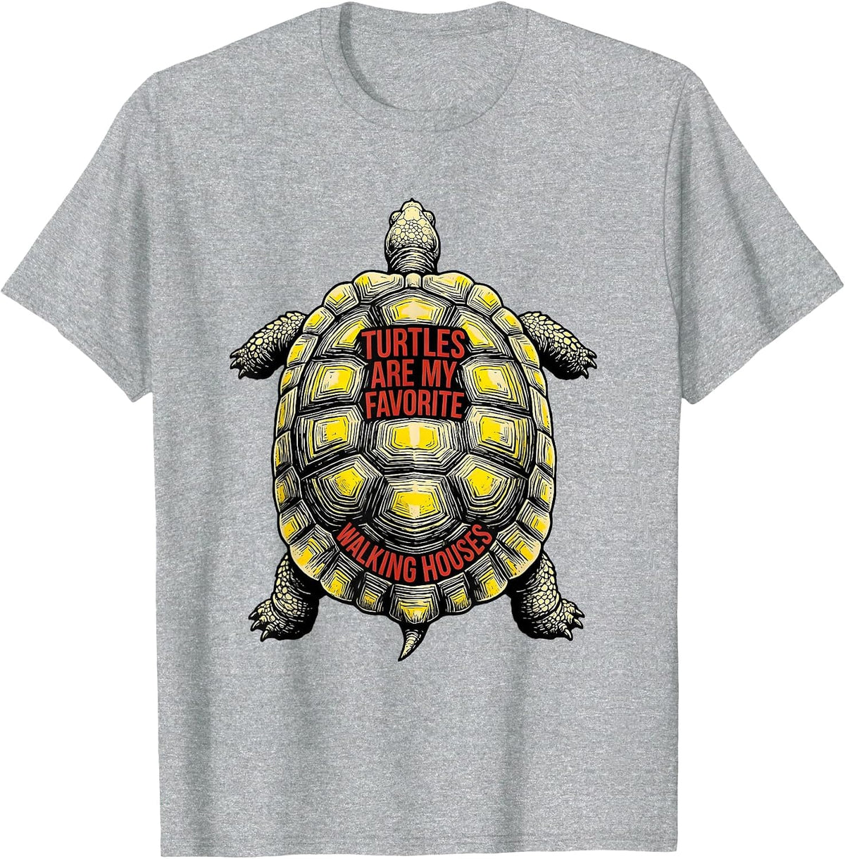 Men's Turtles Are My Favorite Walking Houses Funny Turtle Lover T-Shirt - Heather Grey