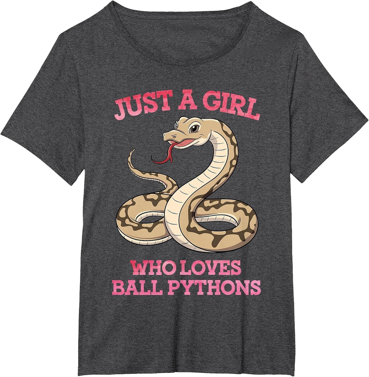 Ball Python Art for Women Mom Girls Ball Python Snake Lover T-Shirt - Dark Heather Grey