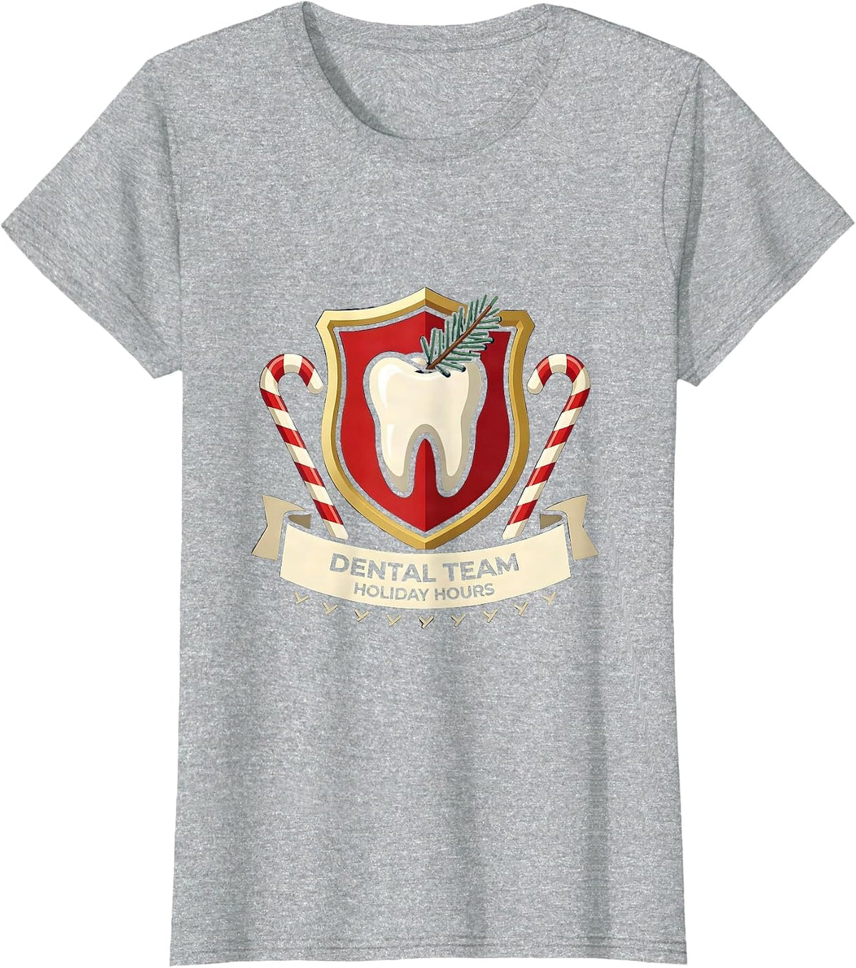 Women's Dental Team Holiday Hours Funny Dentist Christmas Dental T-Shirt - Heather Grey