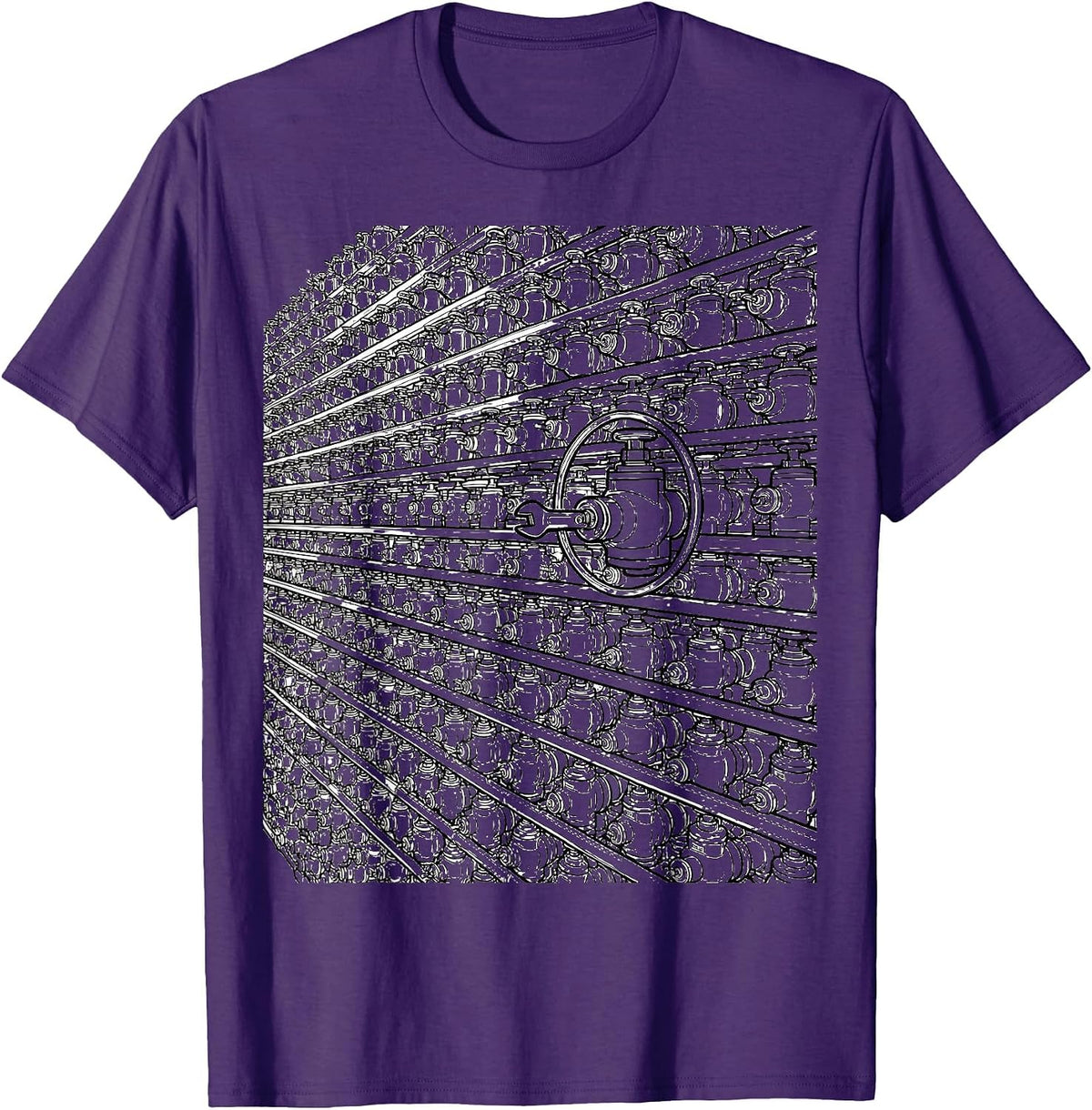 Plumber Valve Wrench Funny Pipefitter Work Humor T-Shirt - Purple