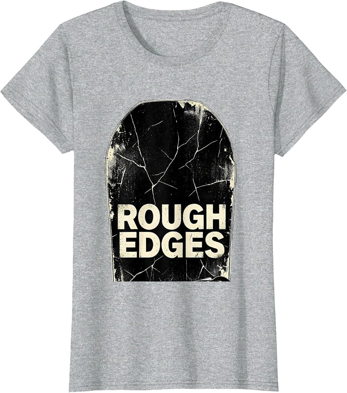Rough Edges Distressed Snowboarder Ski Humor Gift T-Shirt - Heather Grey
