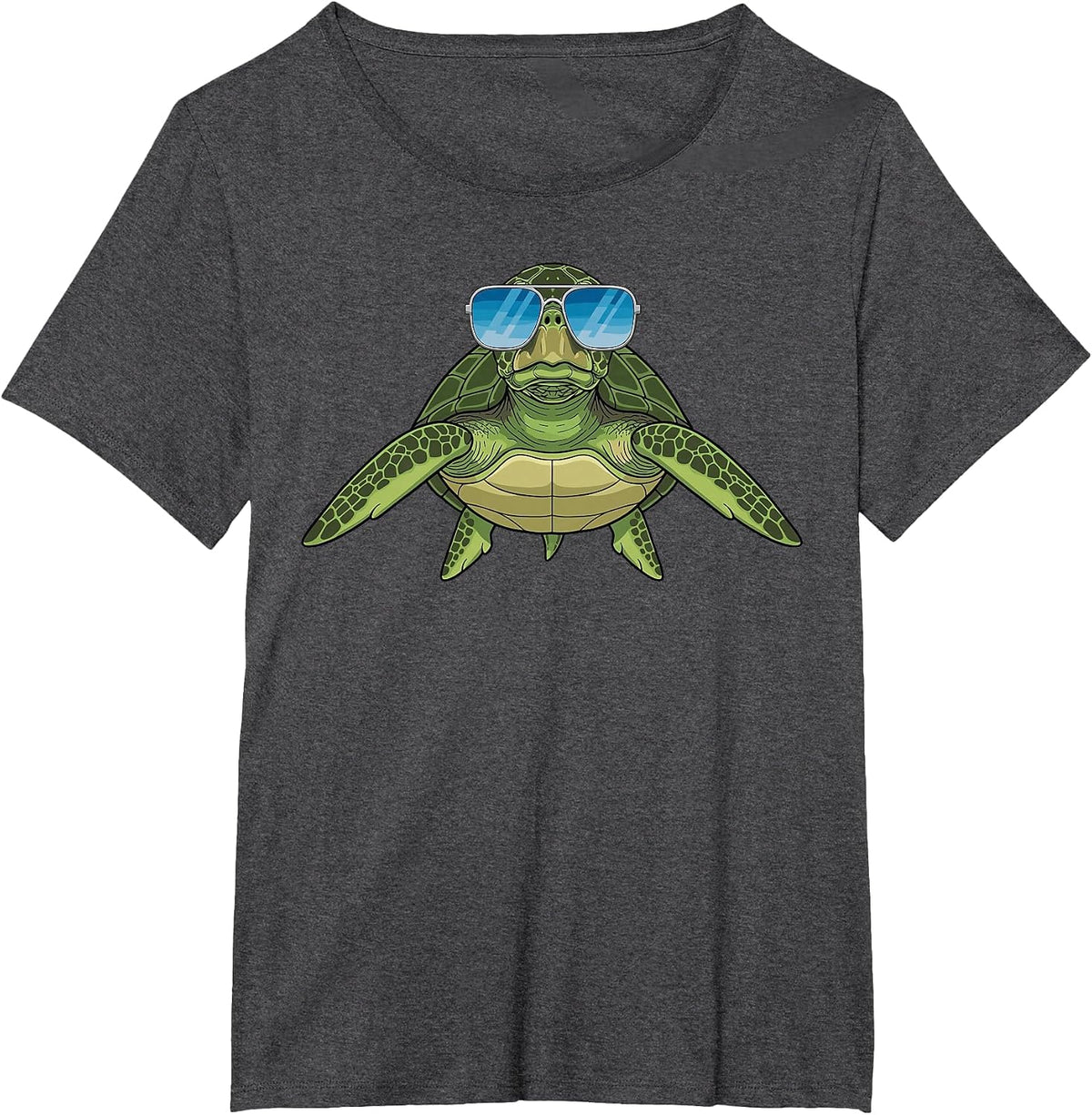 Cool Turtle with Sunglasses Funny Animal Lover Boys Girls T-Shirt - Dark Heather Grey