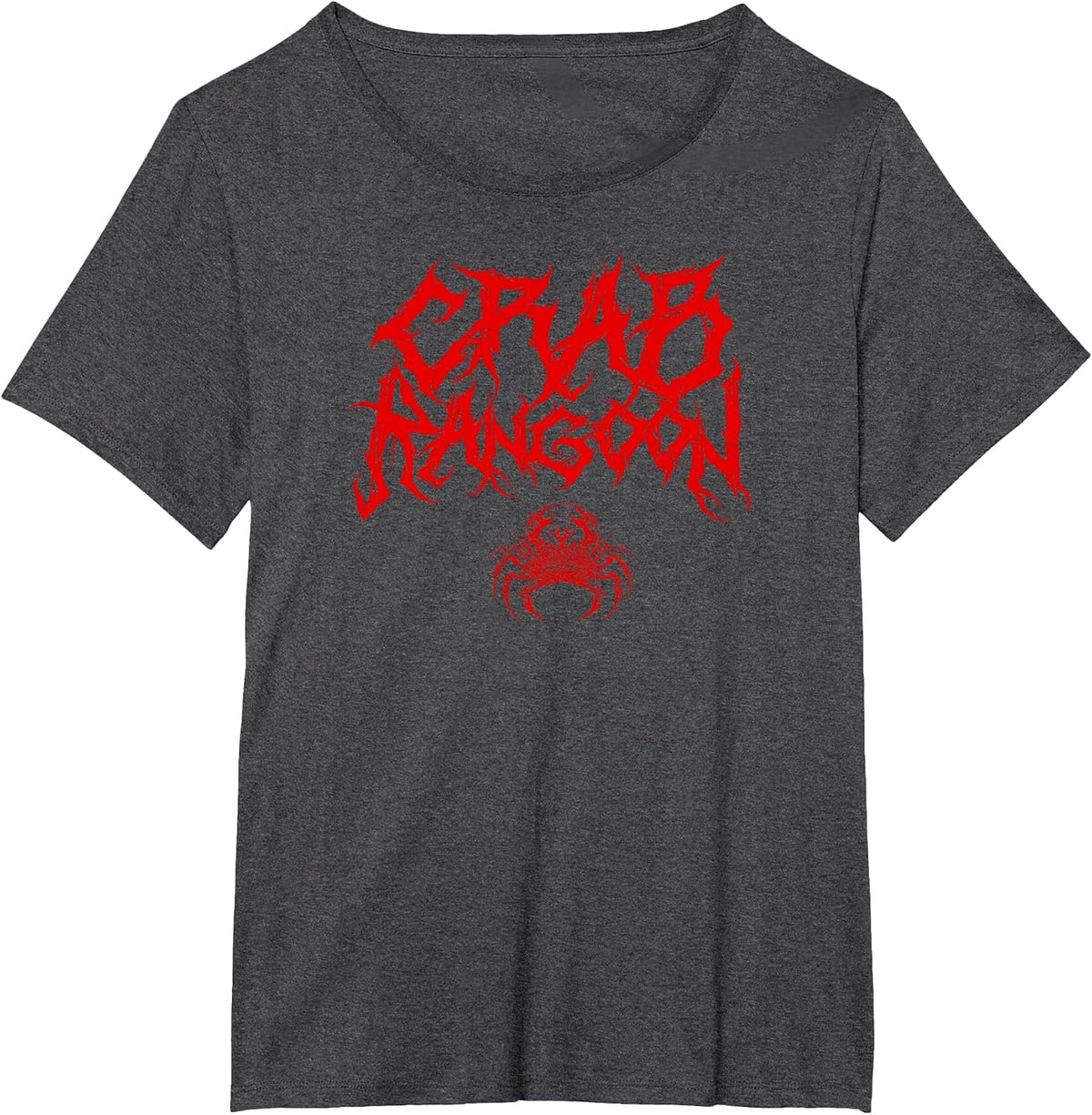Crab Rangoon Funny Chinese Food Heavy Metal Band Goth Cursed T-Shirt - Dark Heather Grey