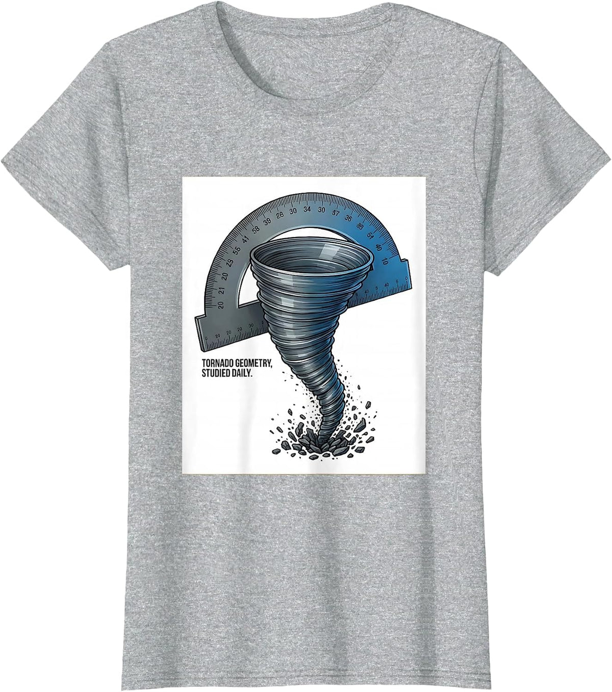 Tornado Geometry Studied Daily Meteorology Storm Chaser T-Shirt - Heather Grey