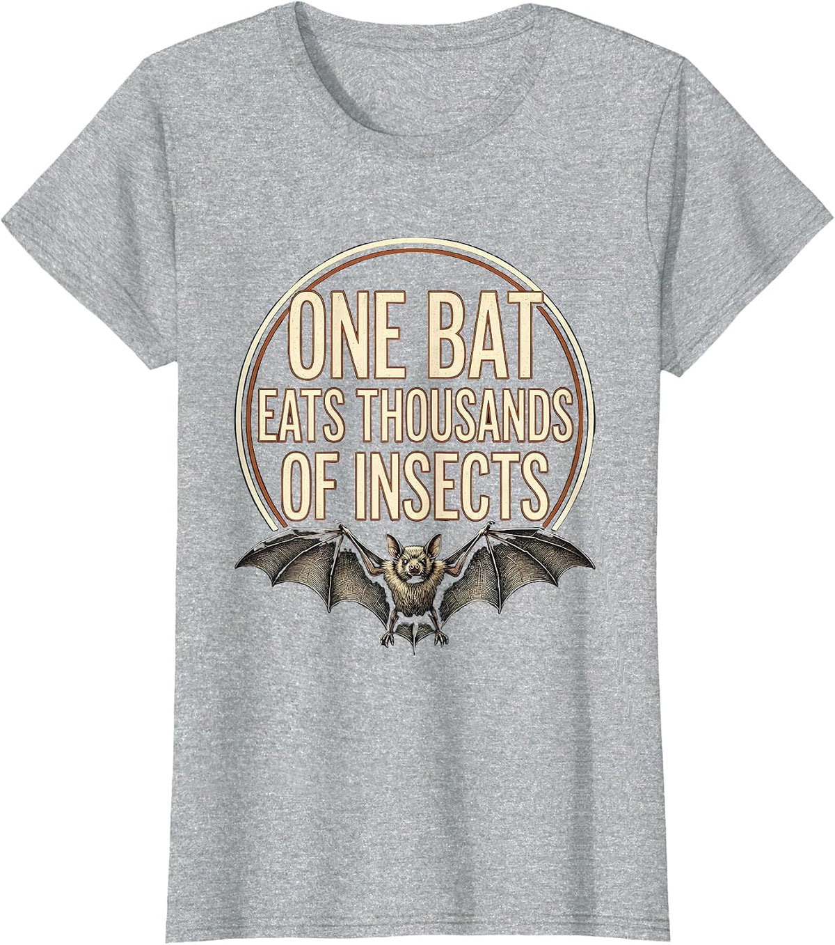 One Bat Eats Thousands Of Insects Funny Bat Lover Wildlife T-Shirt - Heather Grey