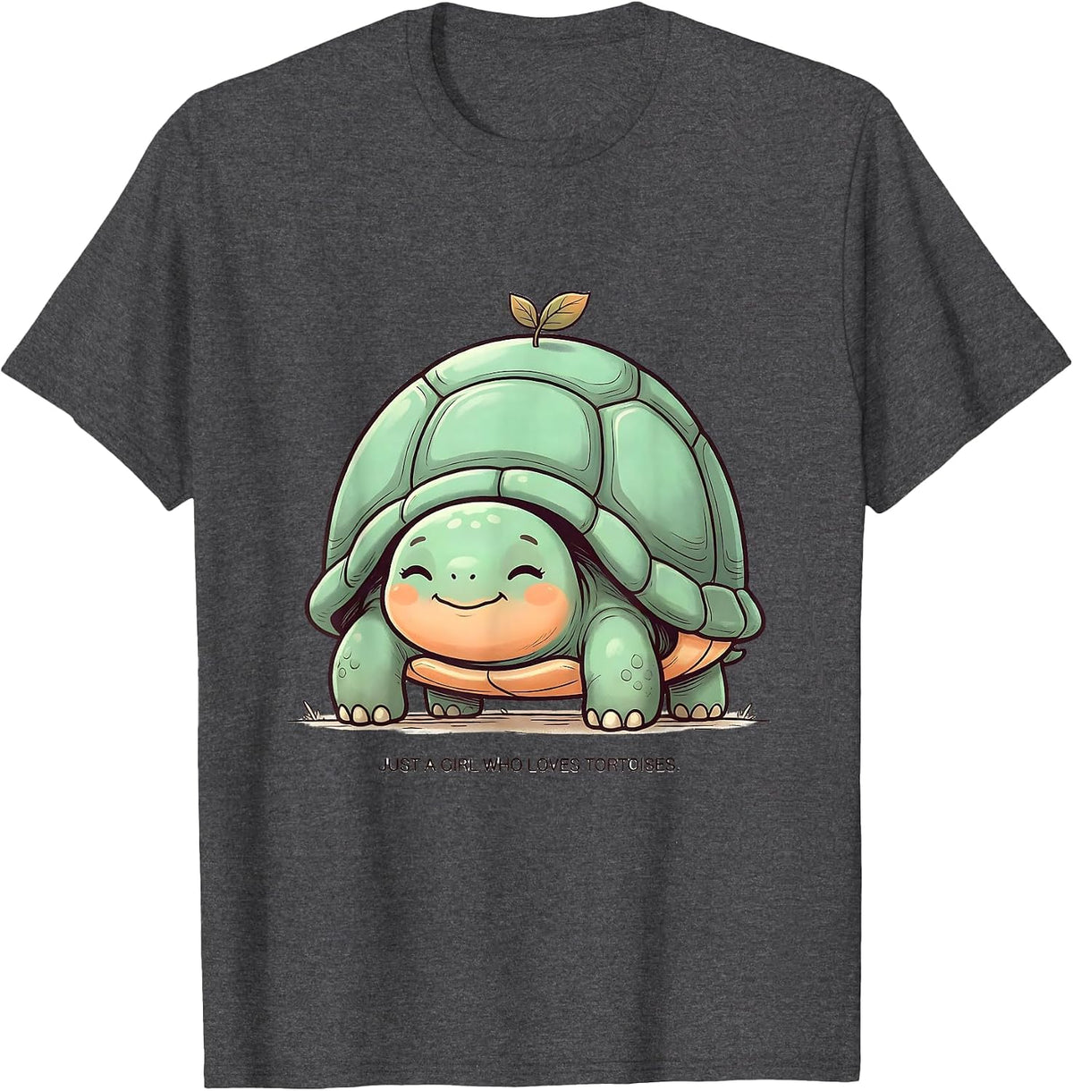 Just A Girl Who Loves Tortoises Cute Kawaii Reptile Lover T-Shirt - Dark Heather Grey