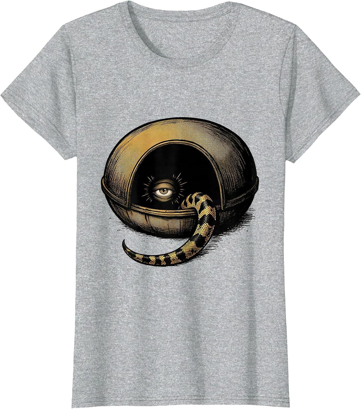 Banded Ball Python Comic Book Reptile Lover Humor T-Shirt - Heather Grey