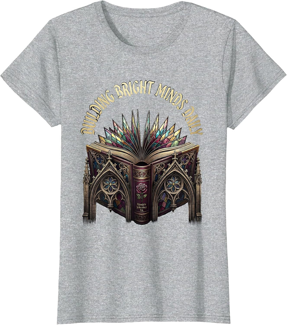 Building Bright Minds Daily First Grade Teacher T-Shirt - Heather Grey
