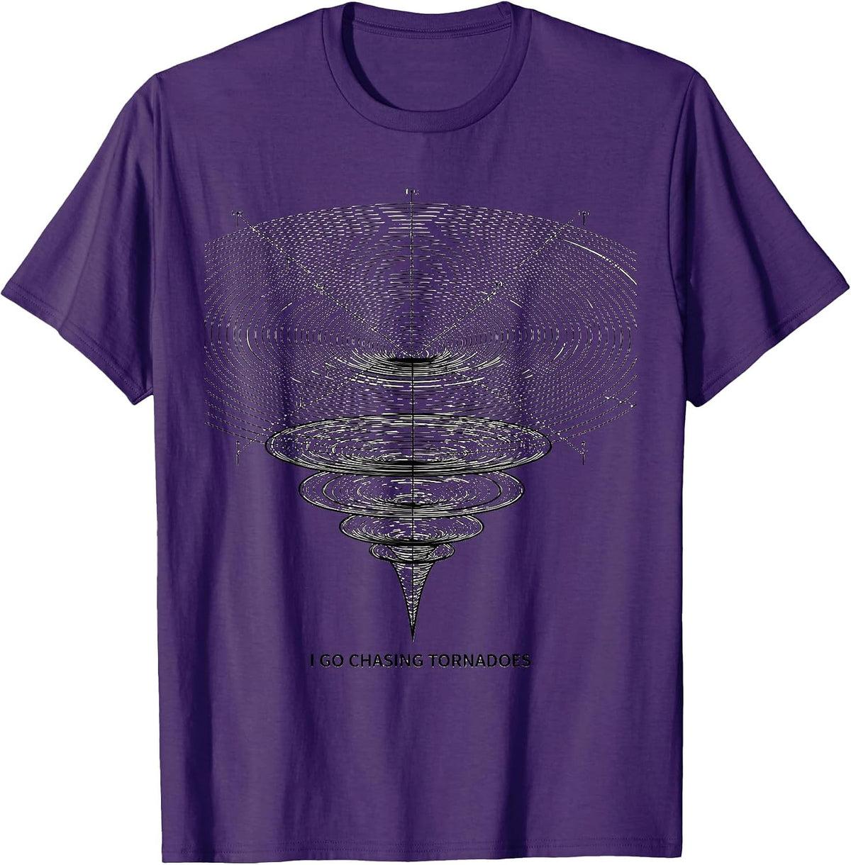I Go Chasing Tornadoes Funny Storm Chaser Weather Enthusiast T-Shirt - Purple