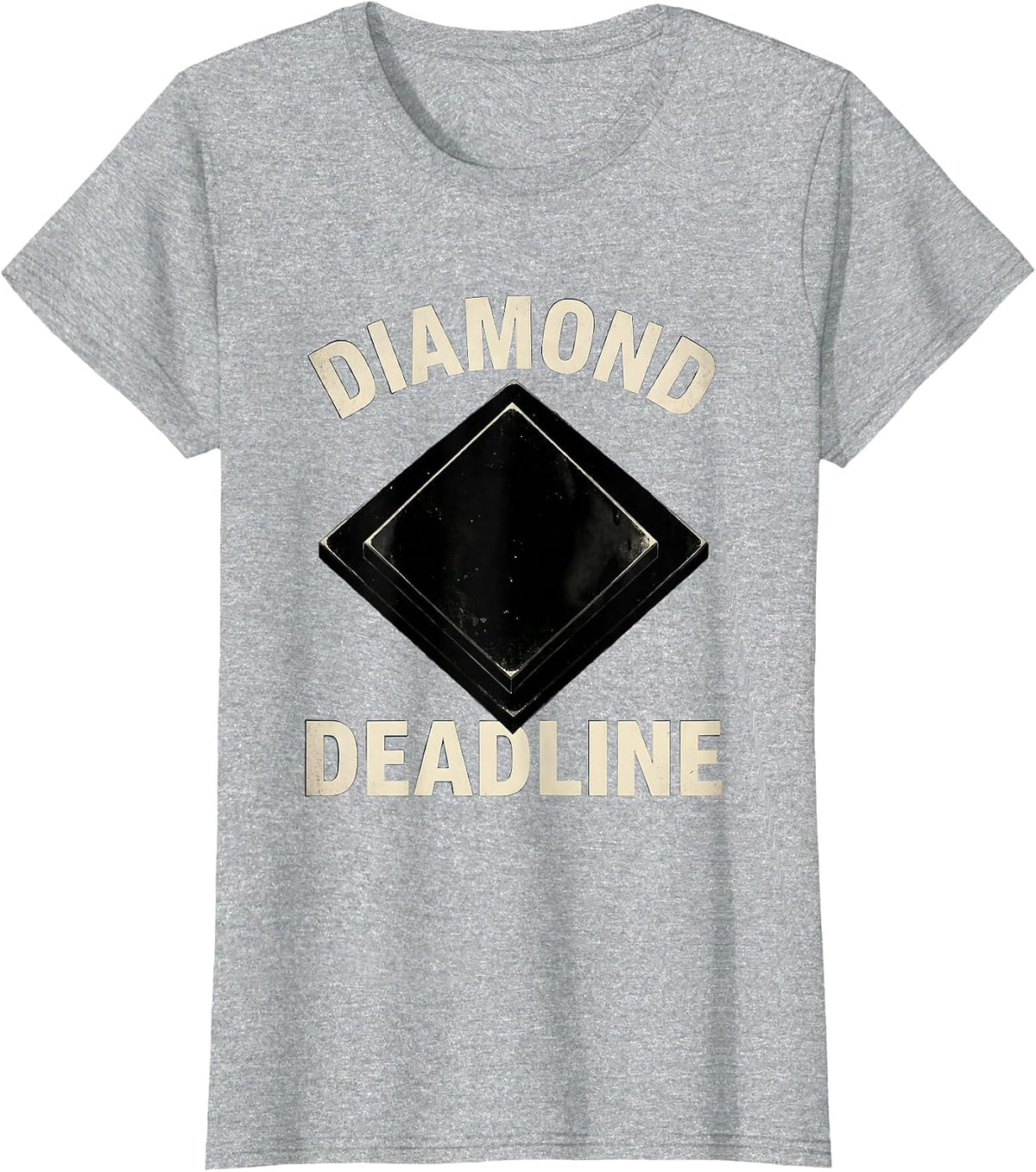 Women's Diamond Deadline Vintage Ski Snowboard Winter Sports Humor T-Shirt - Heather Grey